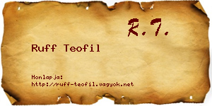 Ruff Teofil névjegykártya